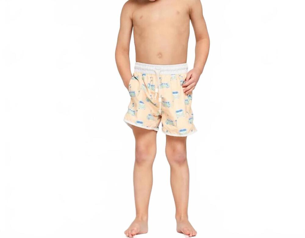 NEW DEAR GEORGIE bus swim shorts in yellow